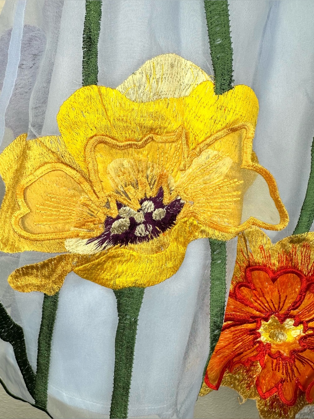 Anthropologie Maeve Floral Appliqué Embroidered Organza Strapless Mini Dress M - Picture 8 of 16